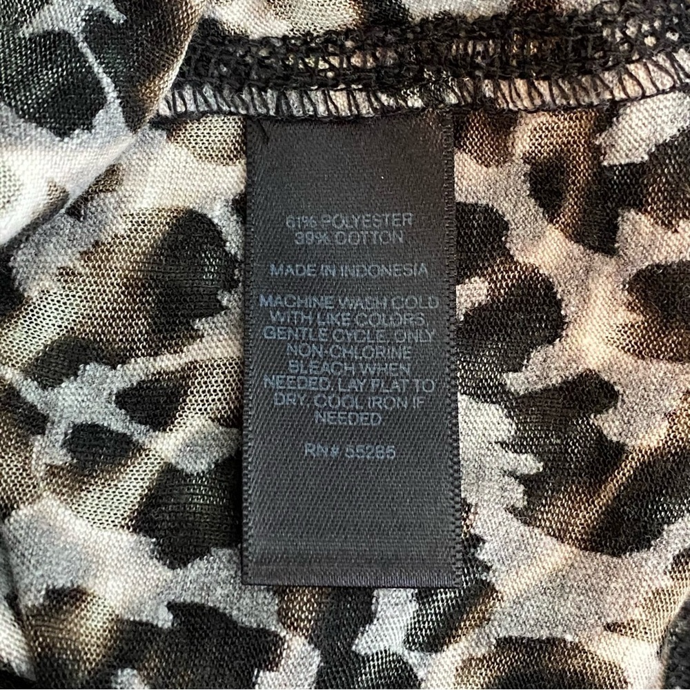 Express Leopard Long Sleeve Sheer Top - Picture 5 of 6